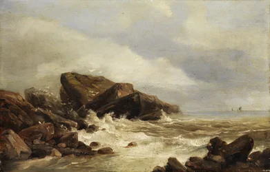 Côte rocheuse dans la houle